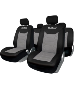SET UNIVERSALE COPRISEDILI AUTO COMPLETO SPARCO "SPC1016" NERO E GRIGIO A NIDO D'APE